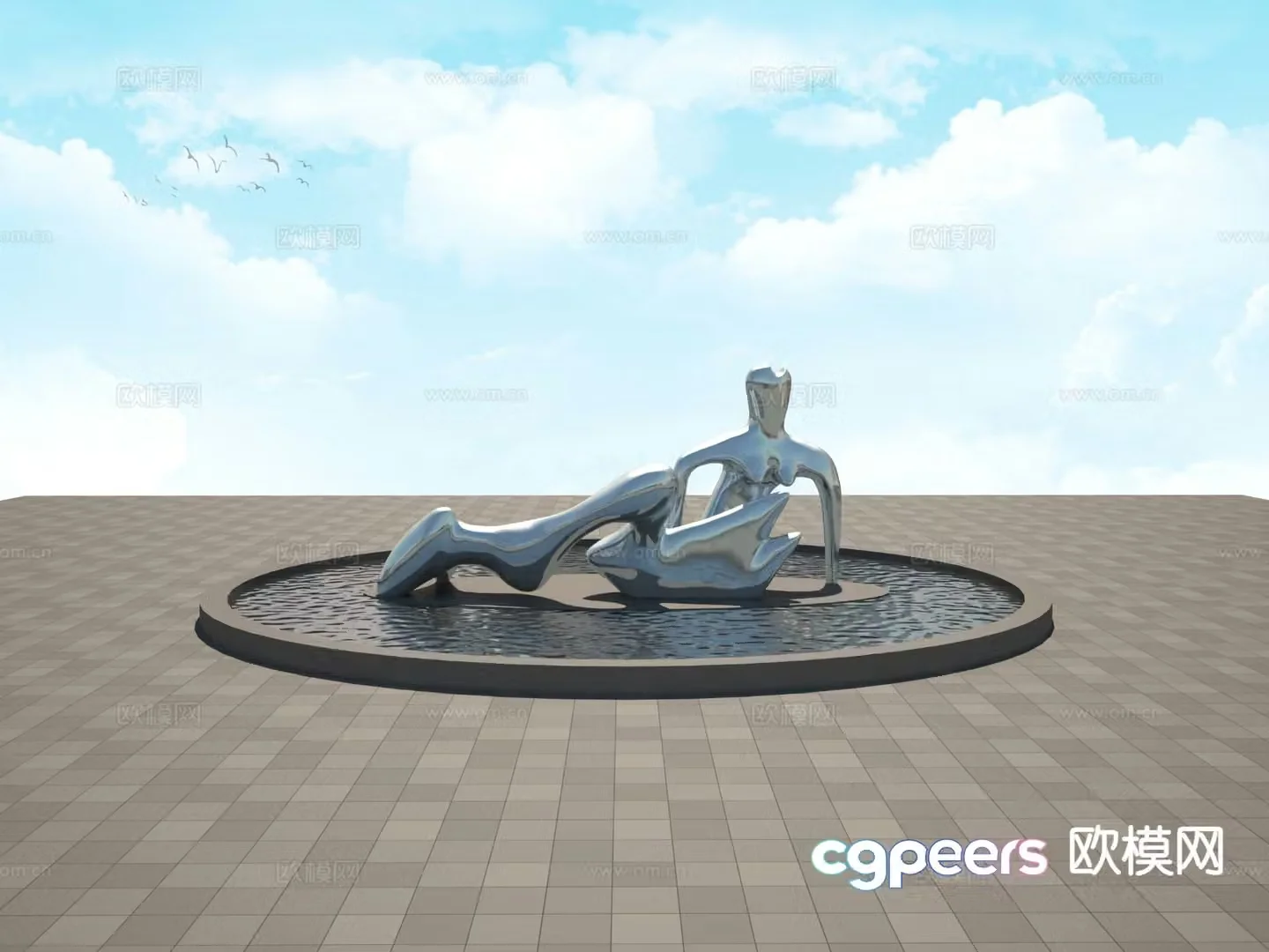 Henry Moore human sculpture 3d model