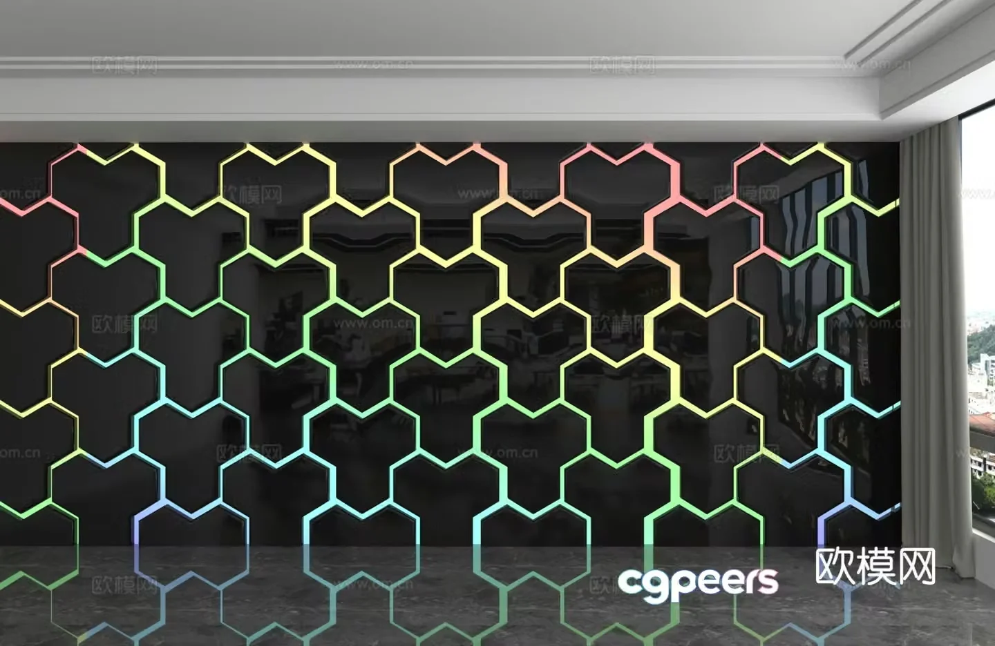Modern colorful background wall 3d model