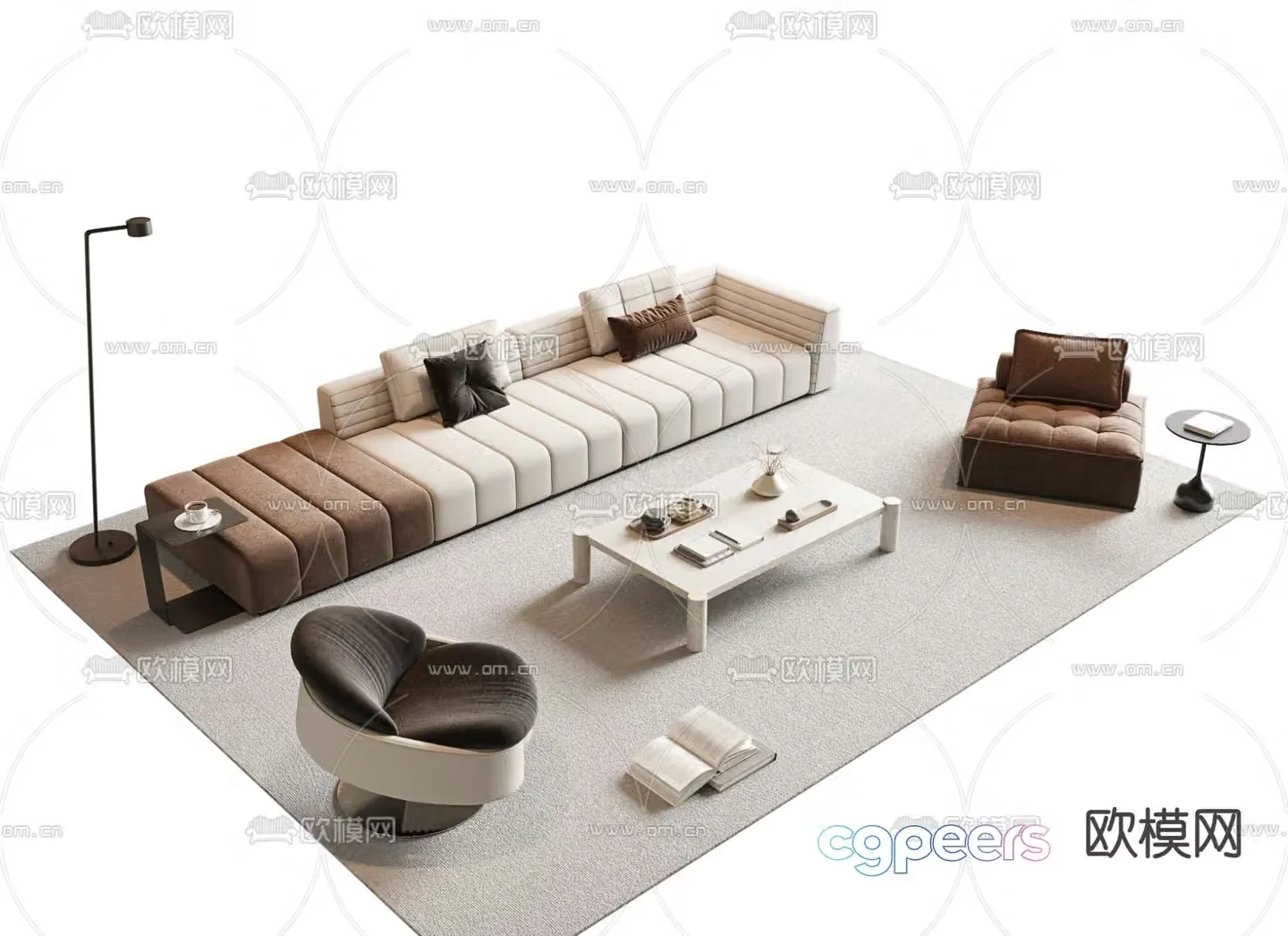 Modern sectional sofa 3d model