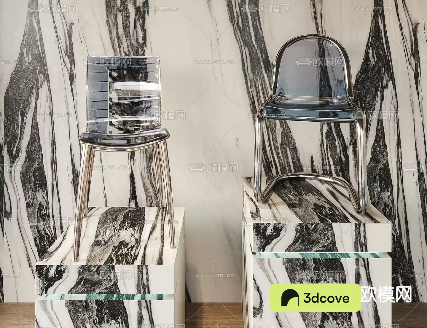 Flexform modern acrylic side chair
