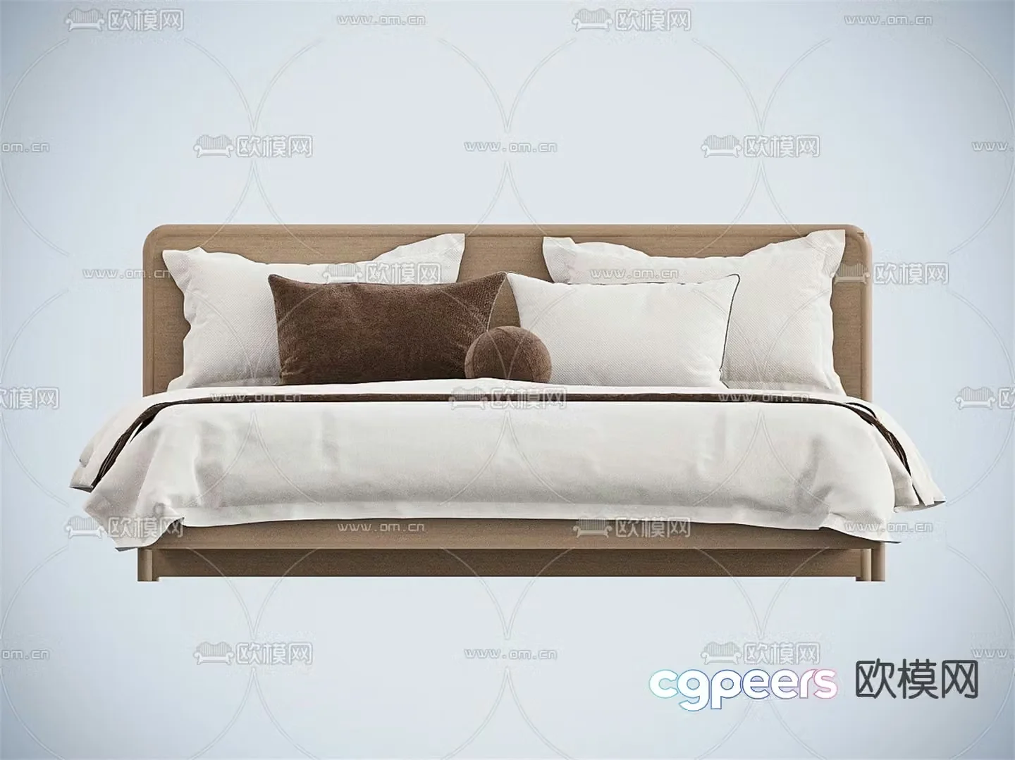 Modern double bed 3d model