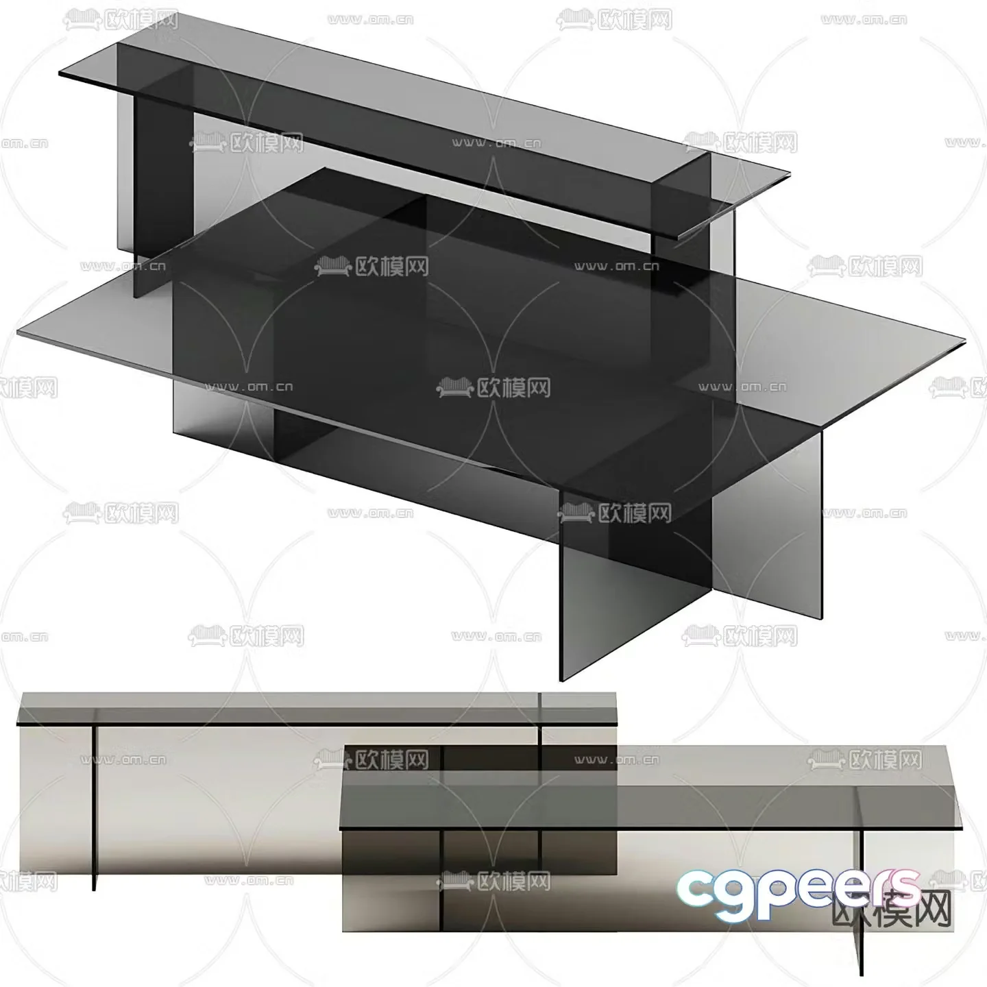 Glass coffee table 3d model