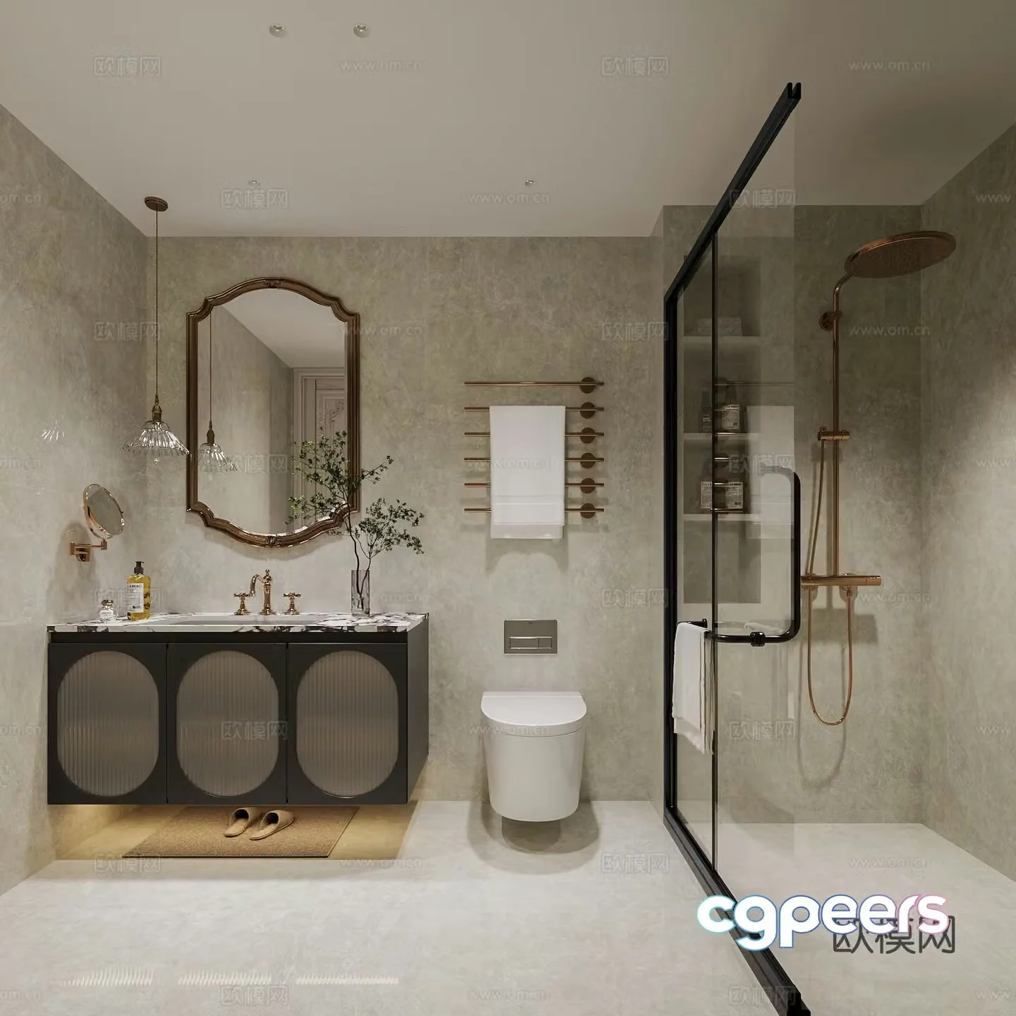French bathroom bathroom 3d model