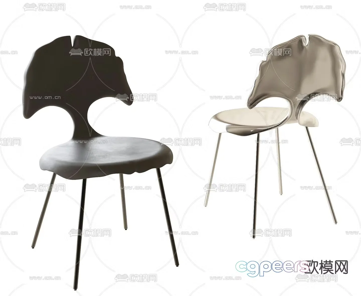 French chair dining chair single chair 3d model