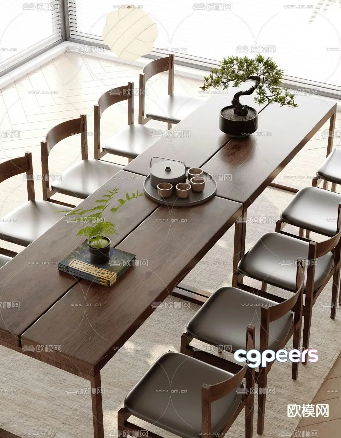 New Chinese style tea table tea table 3d model