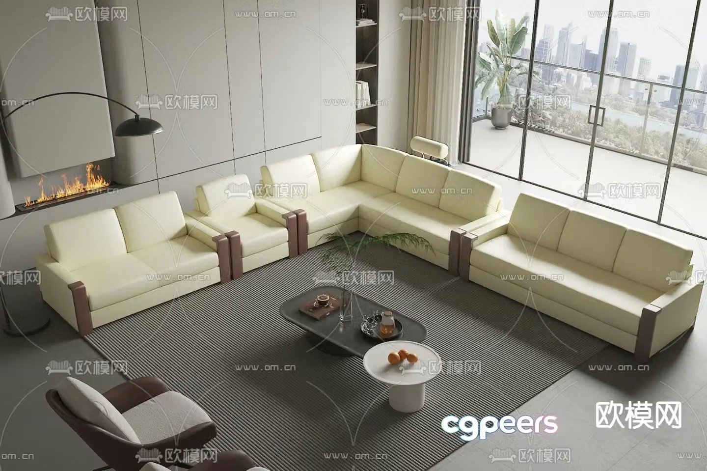 Corner sofa office sofa 3d model