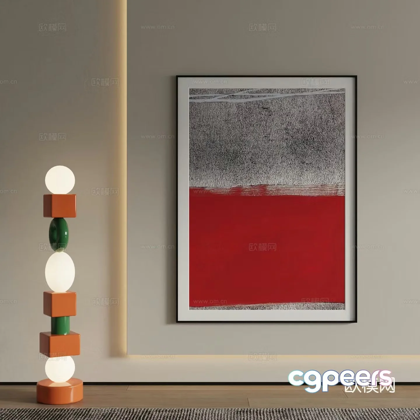Modern decorative painting Art painting 3d model