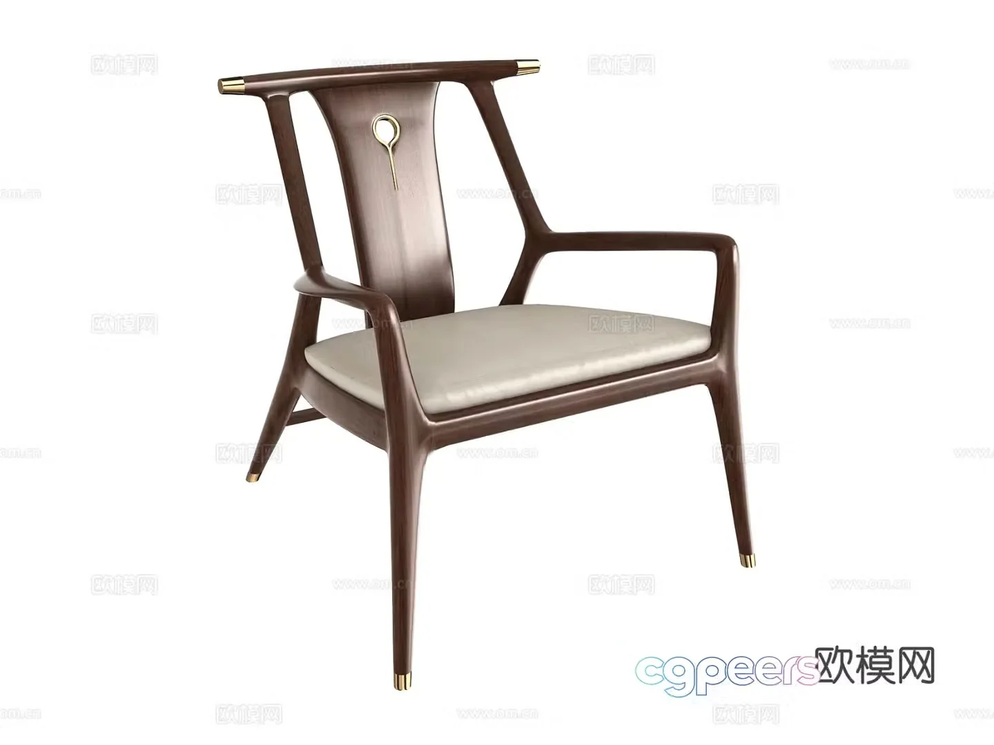 New Chinese style armchair leisure chair 3d model