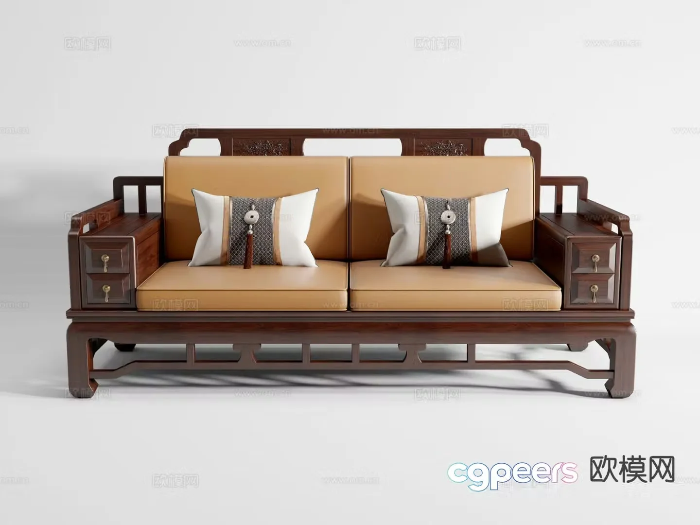 Chinese double sofa 3d model