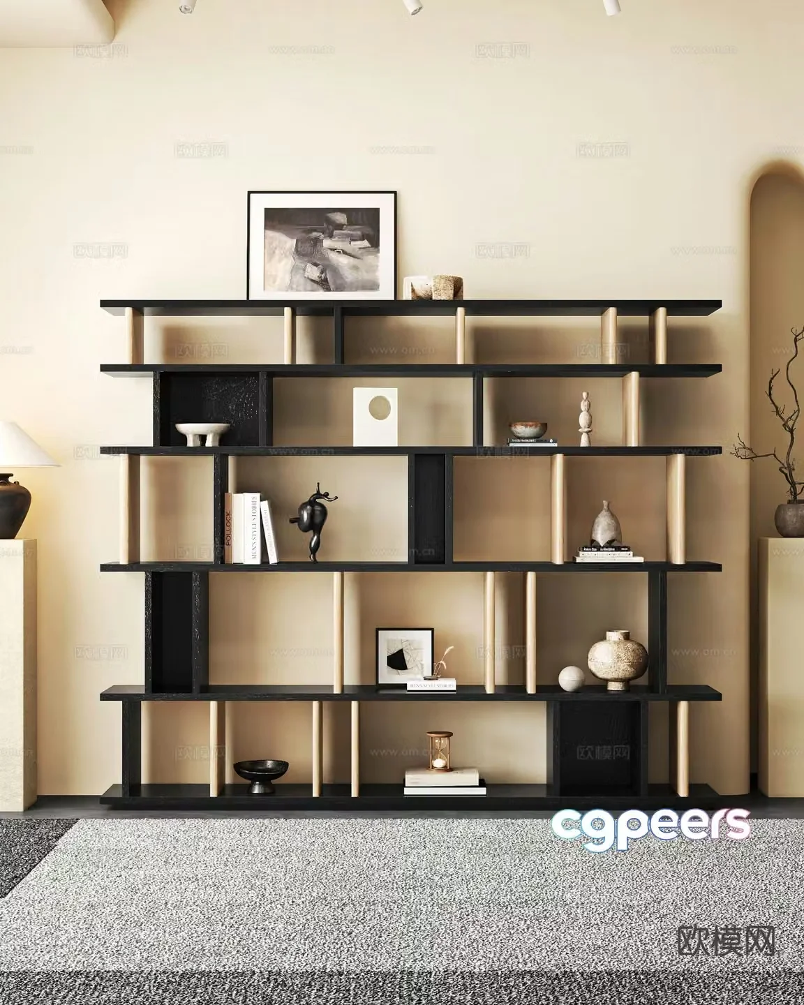 Medieval style storage rack display rack display rack 3d model