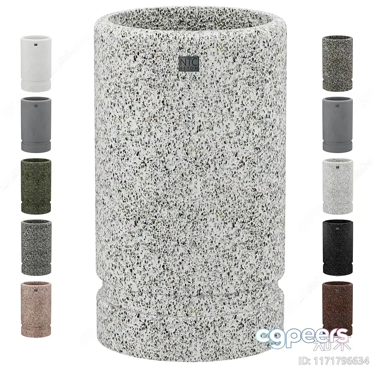 Large Cylindrical Concrete Planter 3D Model – 5906 – CORONA Render