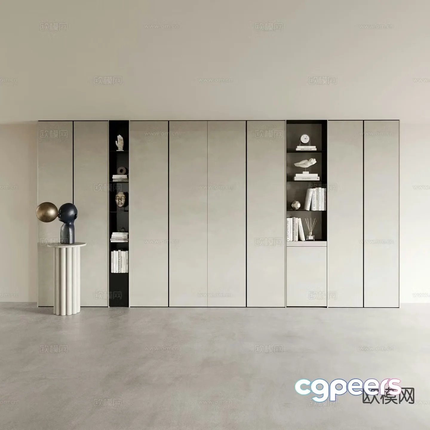 Italian locker decorative cabinet 3d model