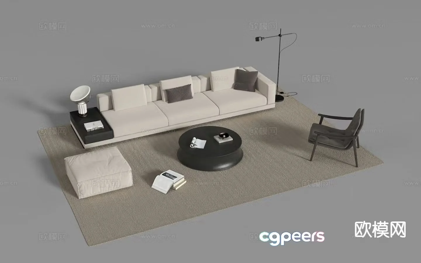 Modern sectional sofa 3d model
