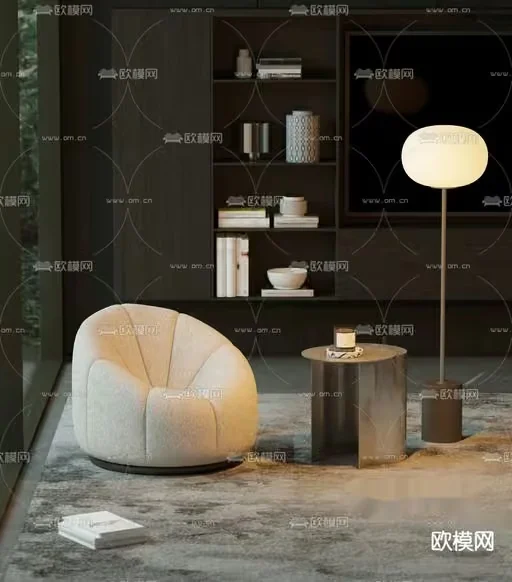 Modern Living Room 3D Model – 13633 – VRAY Render