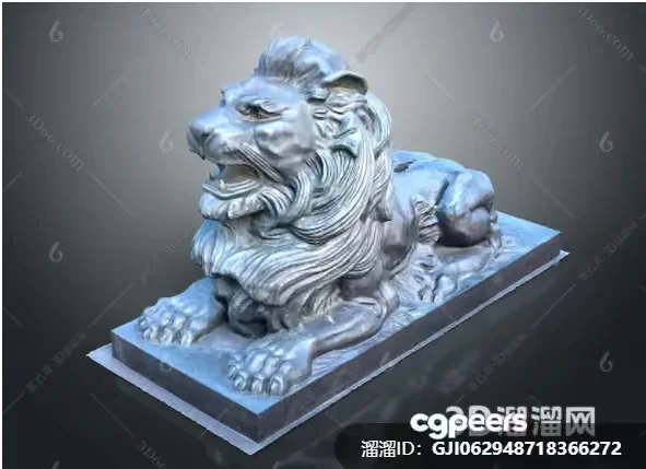 A 3D Model Of A Lion Statue 3D Model – 8314 – VRAY Render
