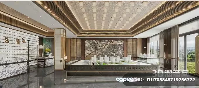 Modern Chinese Restaurant 3D Model – 16223 – VRAY Render