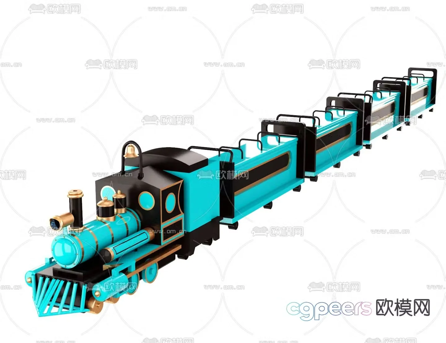 Modern children’s toy train 3d model
