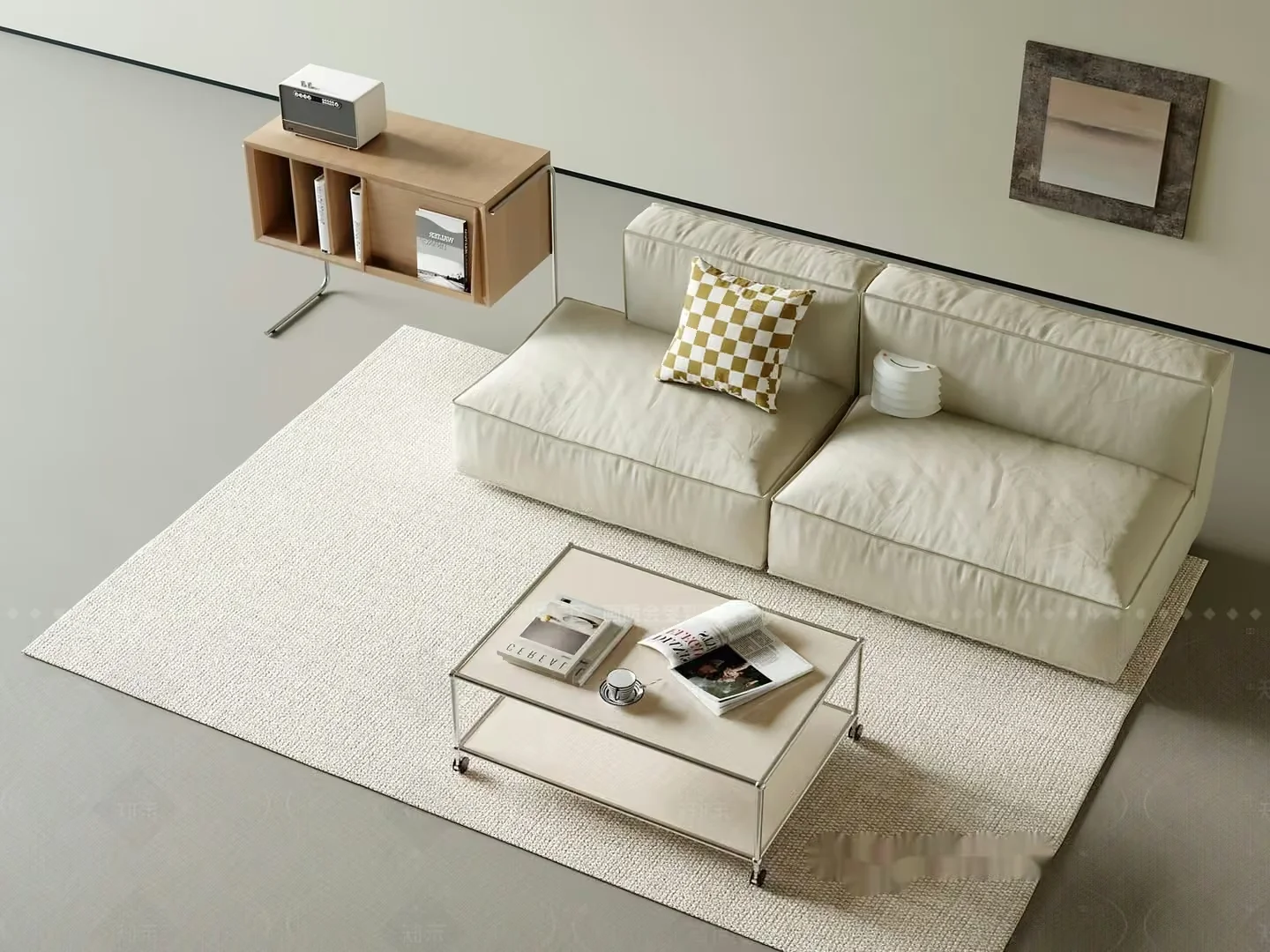 A Cream-Colored Couch 3D Model – 1180 – CORONA Render