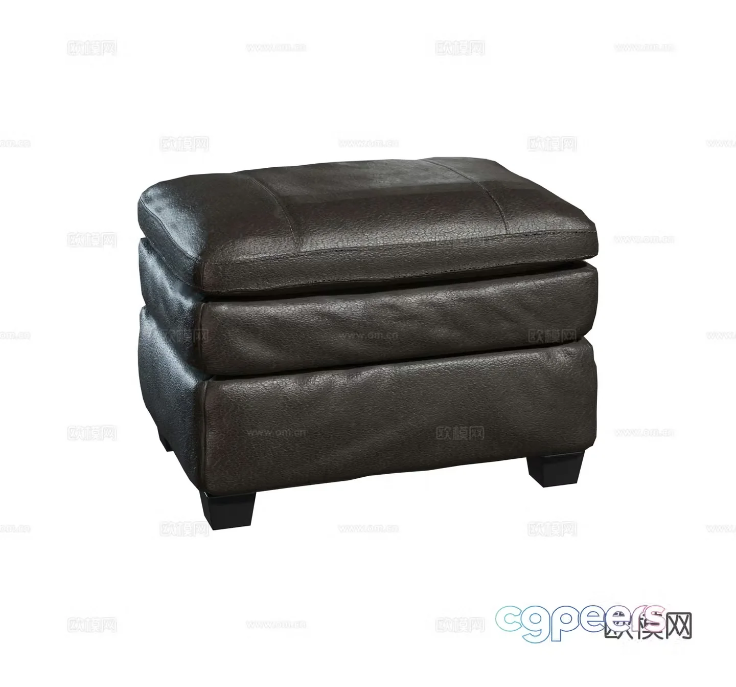 Retro indoor pouf leisure chair sofa pedal combination 3D model