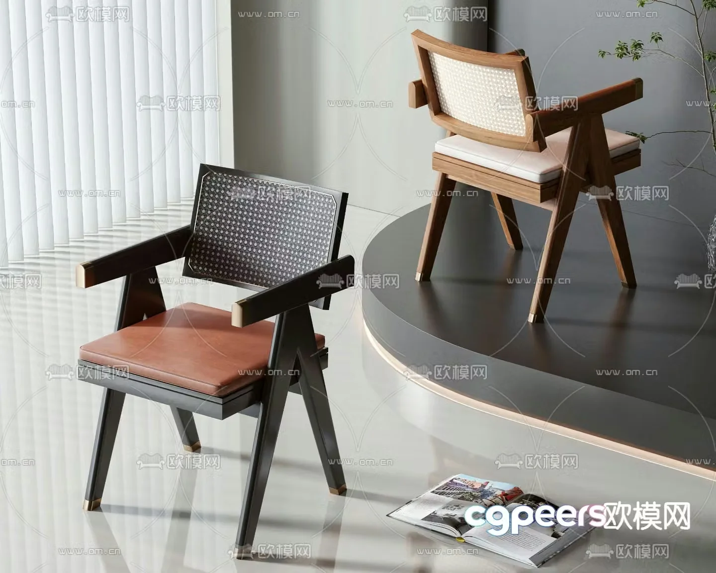 New Chinese style chair dining chair 3d model