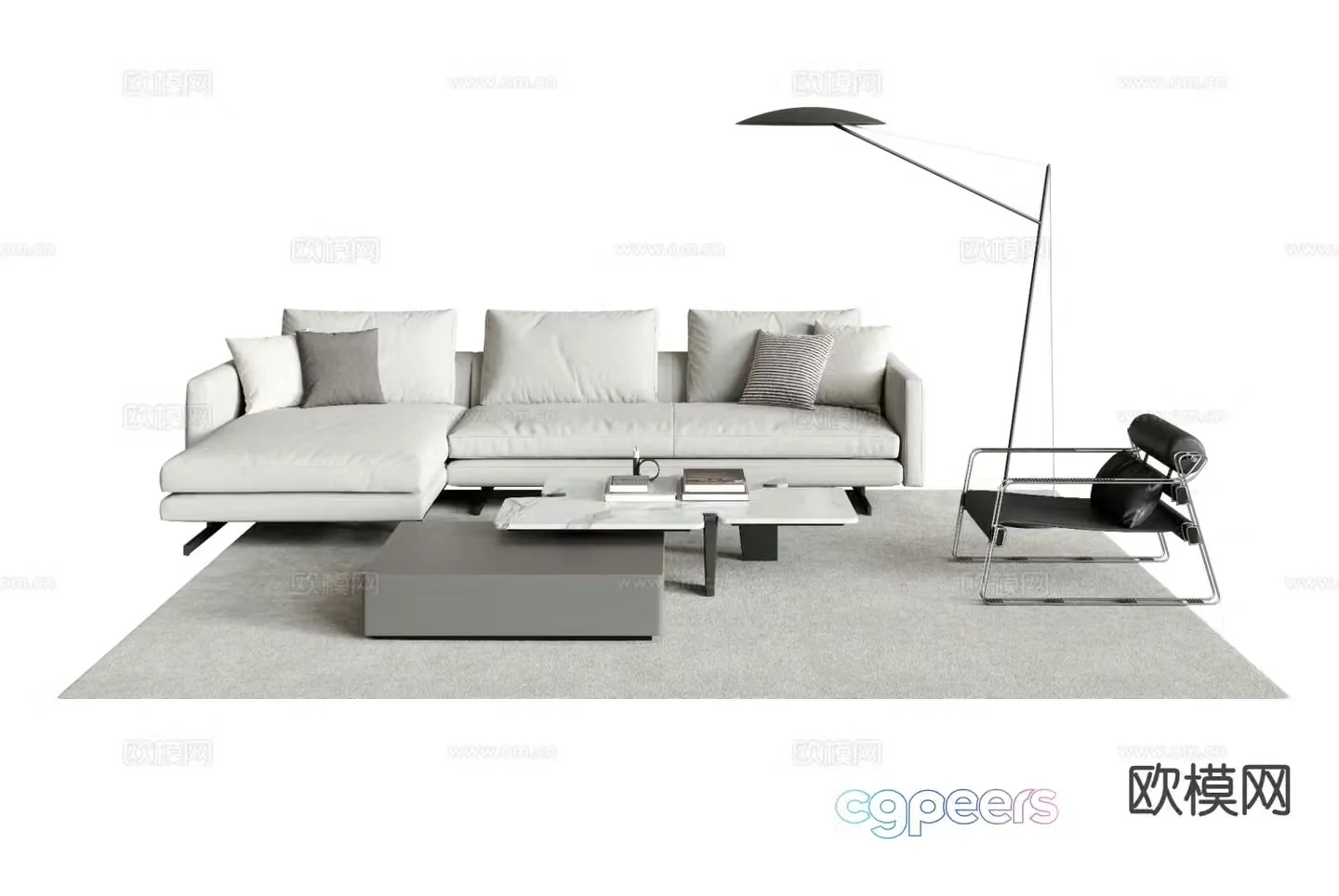Modern sectional sofa 3d model