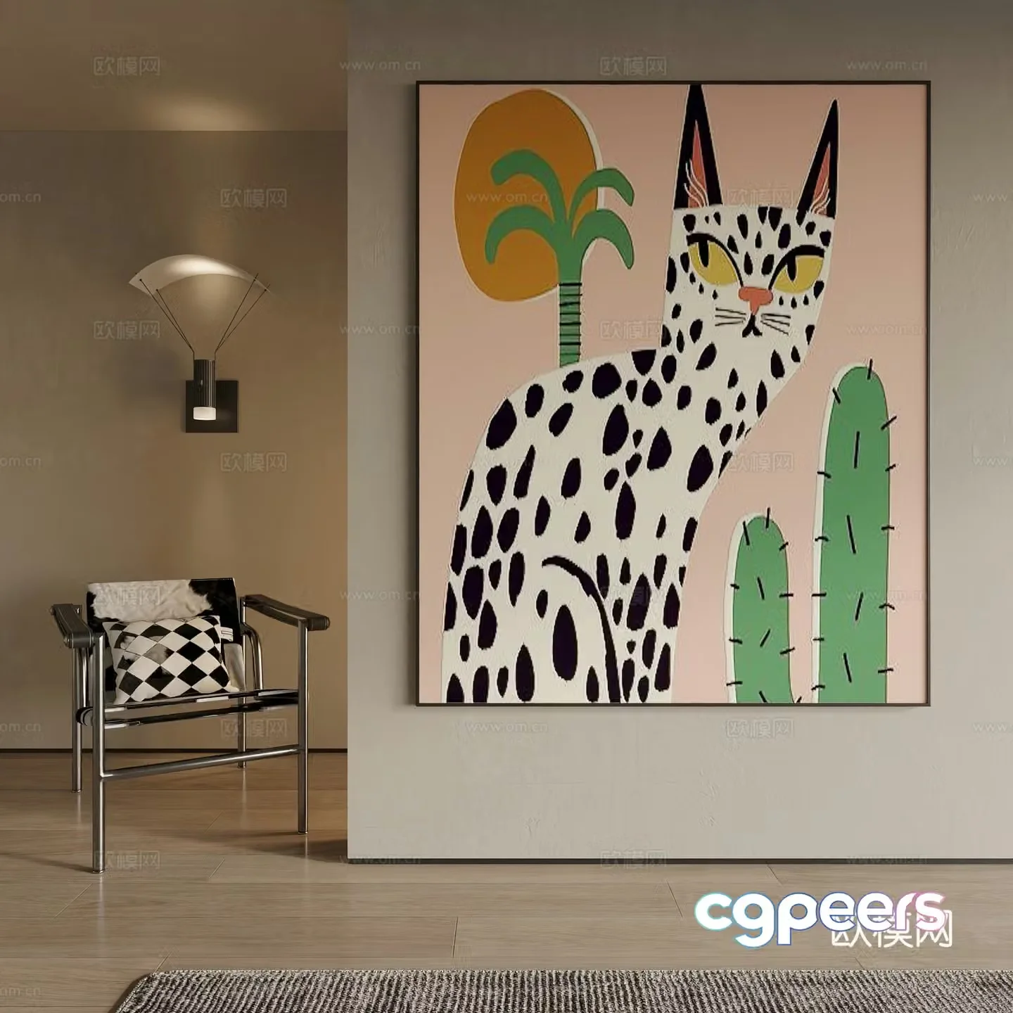 Modern decorative painting 3d model