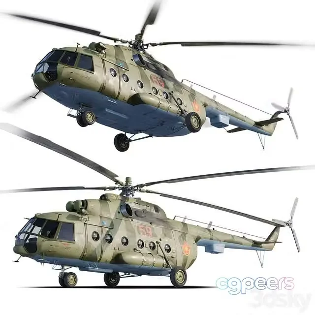 3ds Max Free – Military helicopter Mi-8