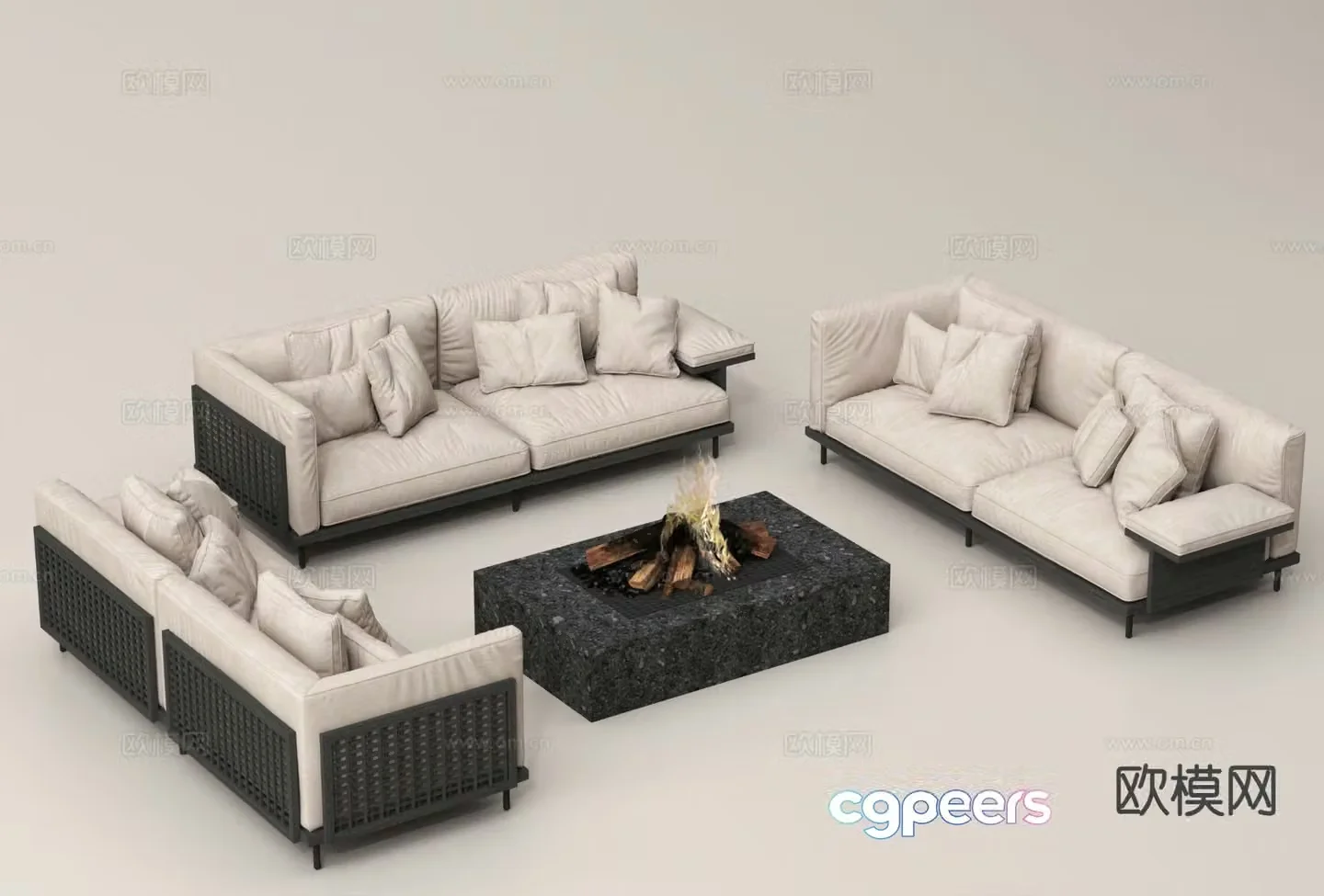 Modern sectional sofa 3d model