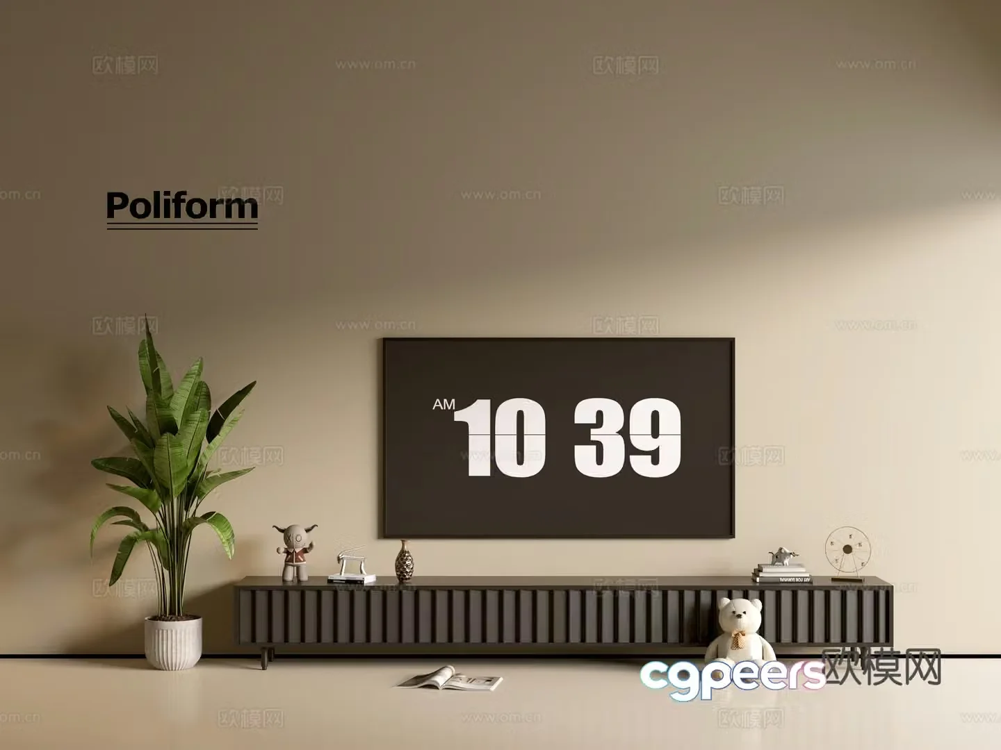 Modern black TV cabinet ins style minimalist wind cabinet whole cabinet sideboard balcony cabinet 3d model