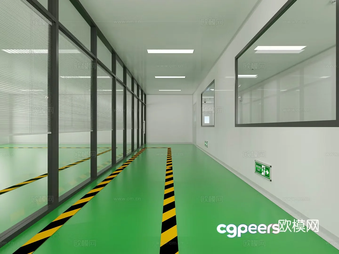 Modern laboratory factory building 3d model