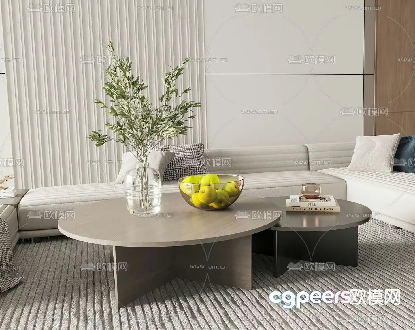 Poliform marble coffee table 3d model