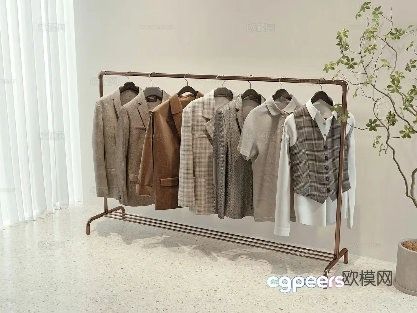 Modern clothes men’s clothing 3d model