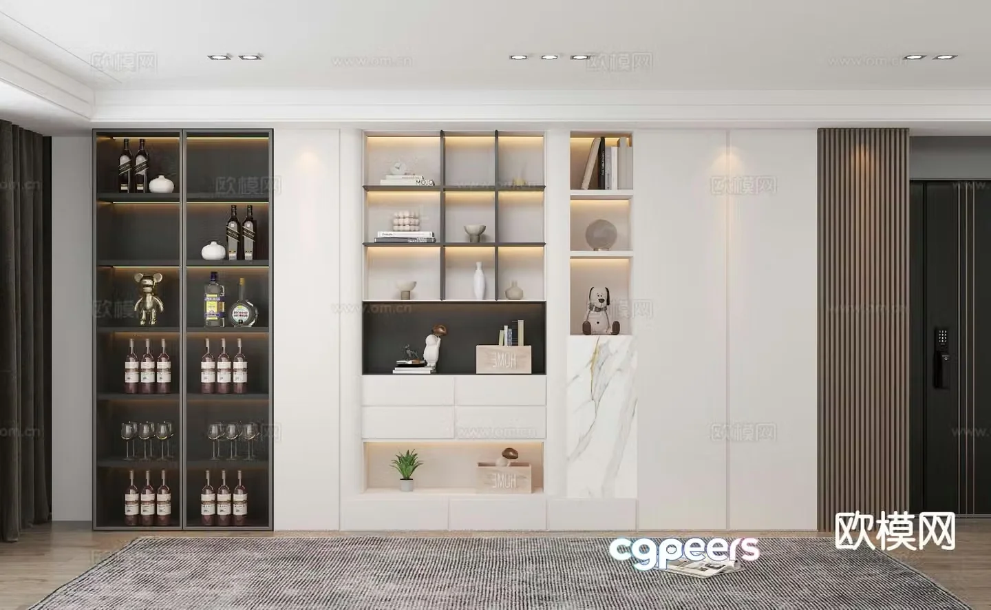 Modern wine cabinet sideboard 3d model