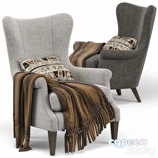 3ds Max Free – Champlain Wingback Upholstered Armchair