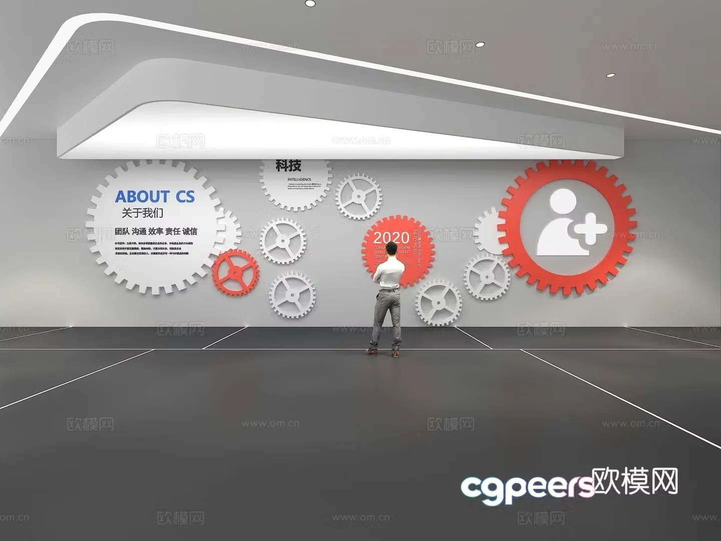 Cultural wall Corporate culture wall Display wall Theme wall Exhibition hall Campus culture Corridor 3D model