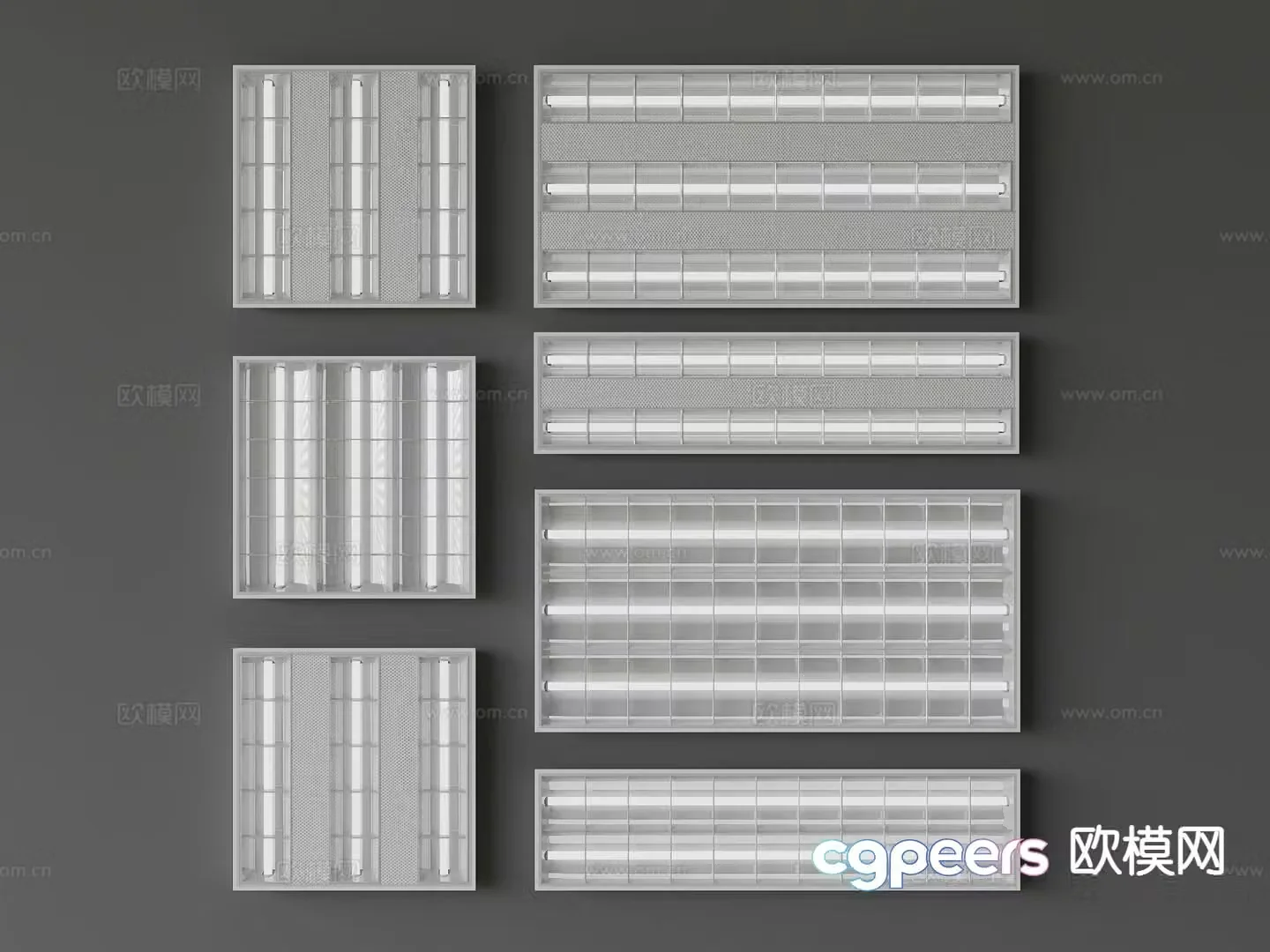 Office lamp grille lamp 3d model