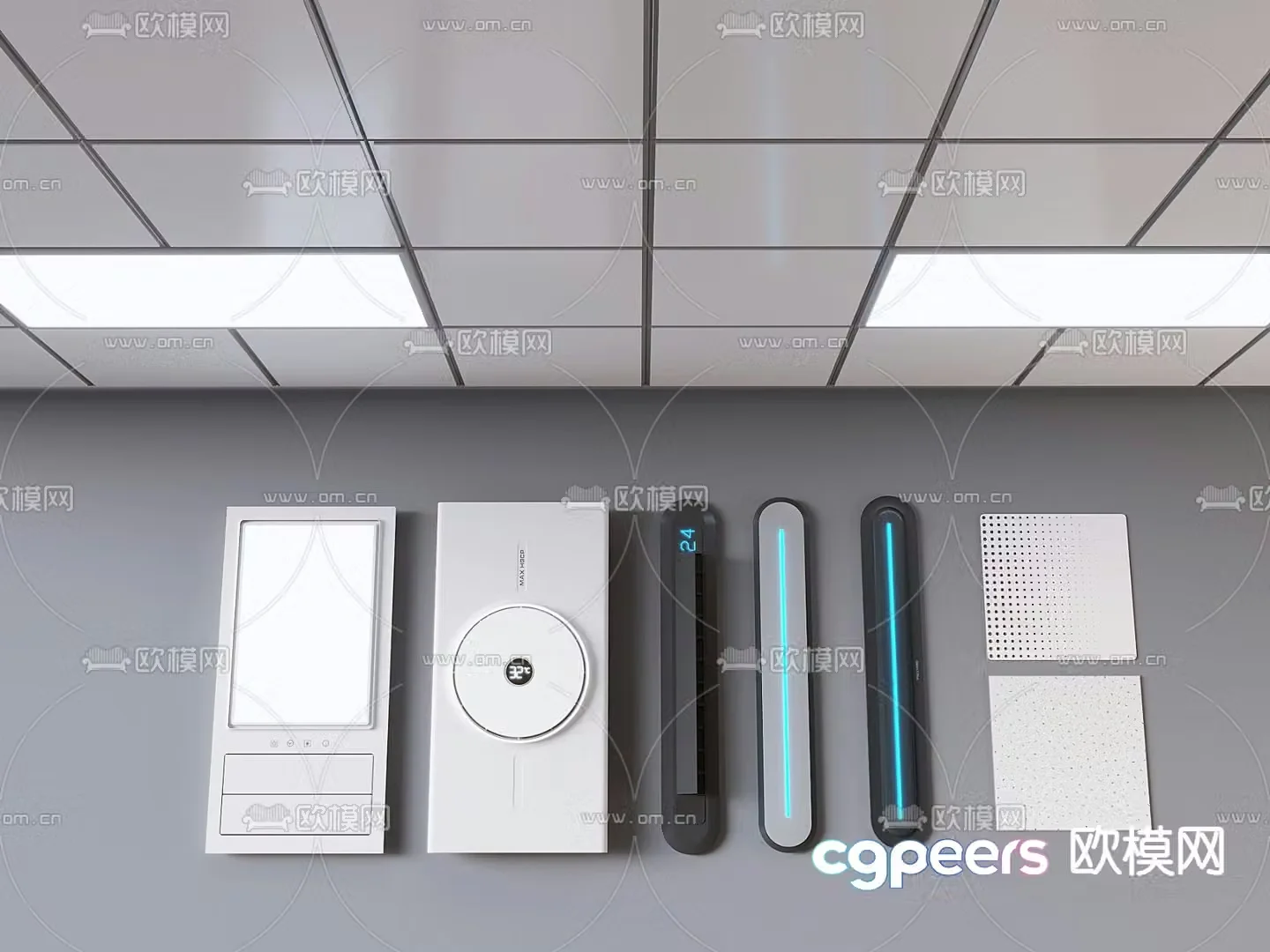 Aluminum buckle ceiling ceiling integrated ceiling 3D model