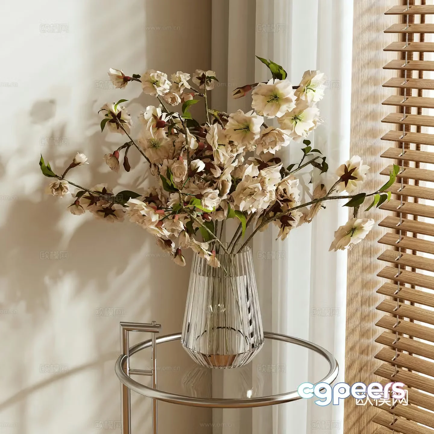 vase floral arrangement flower arrangement 3d model