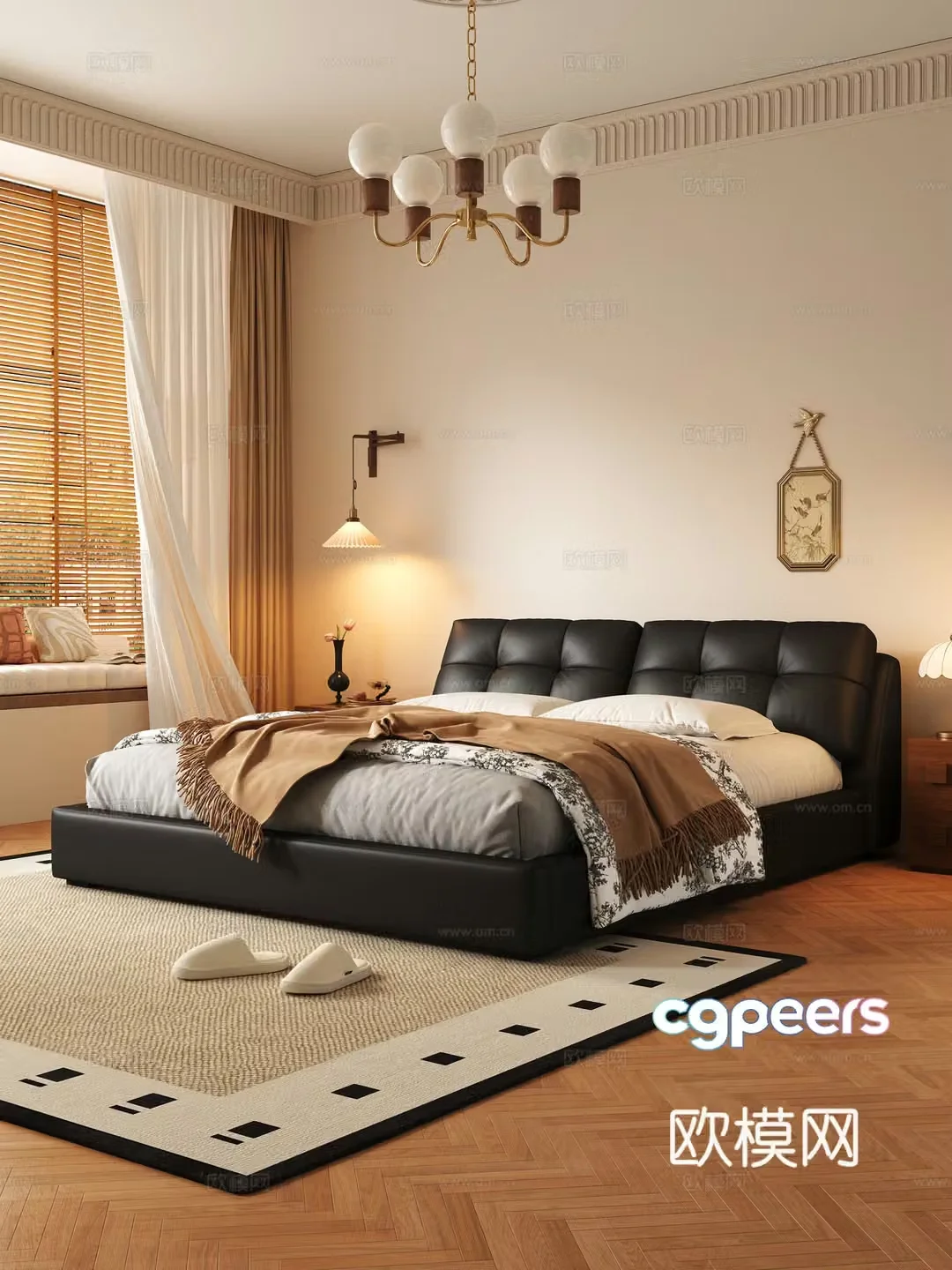Middle-aged bedroom 3d model