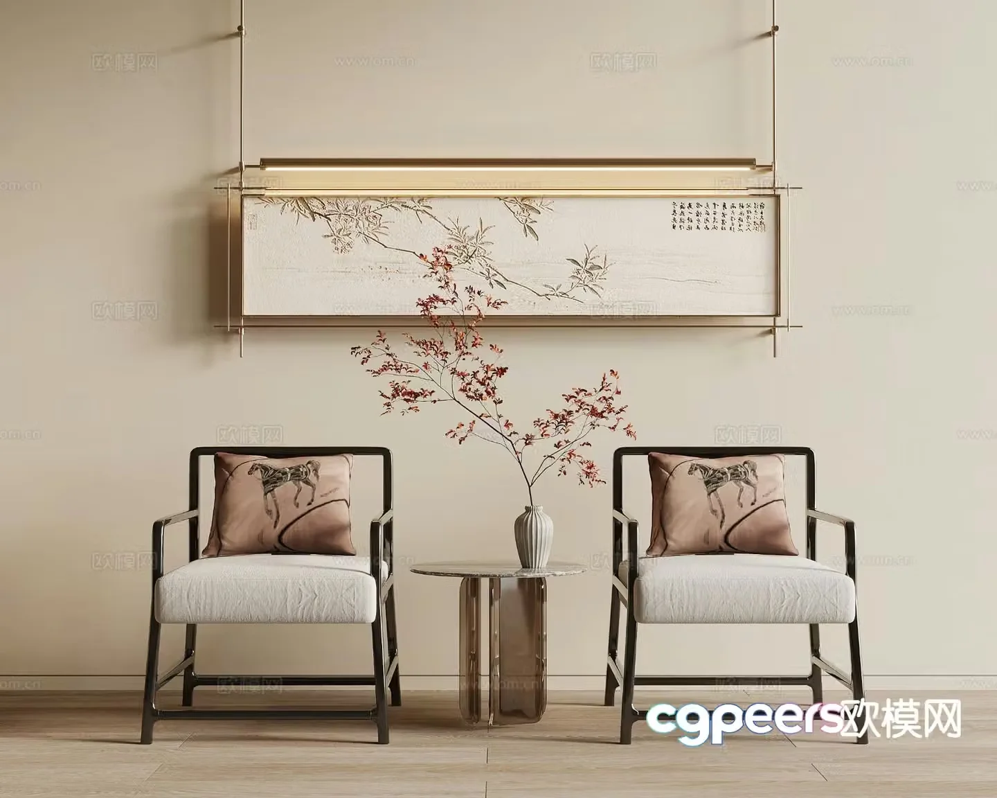 New Chinese style single chair Taishi chair 3D model