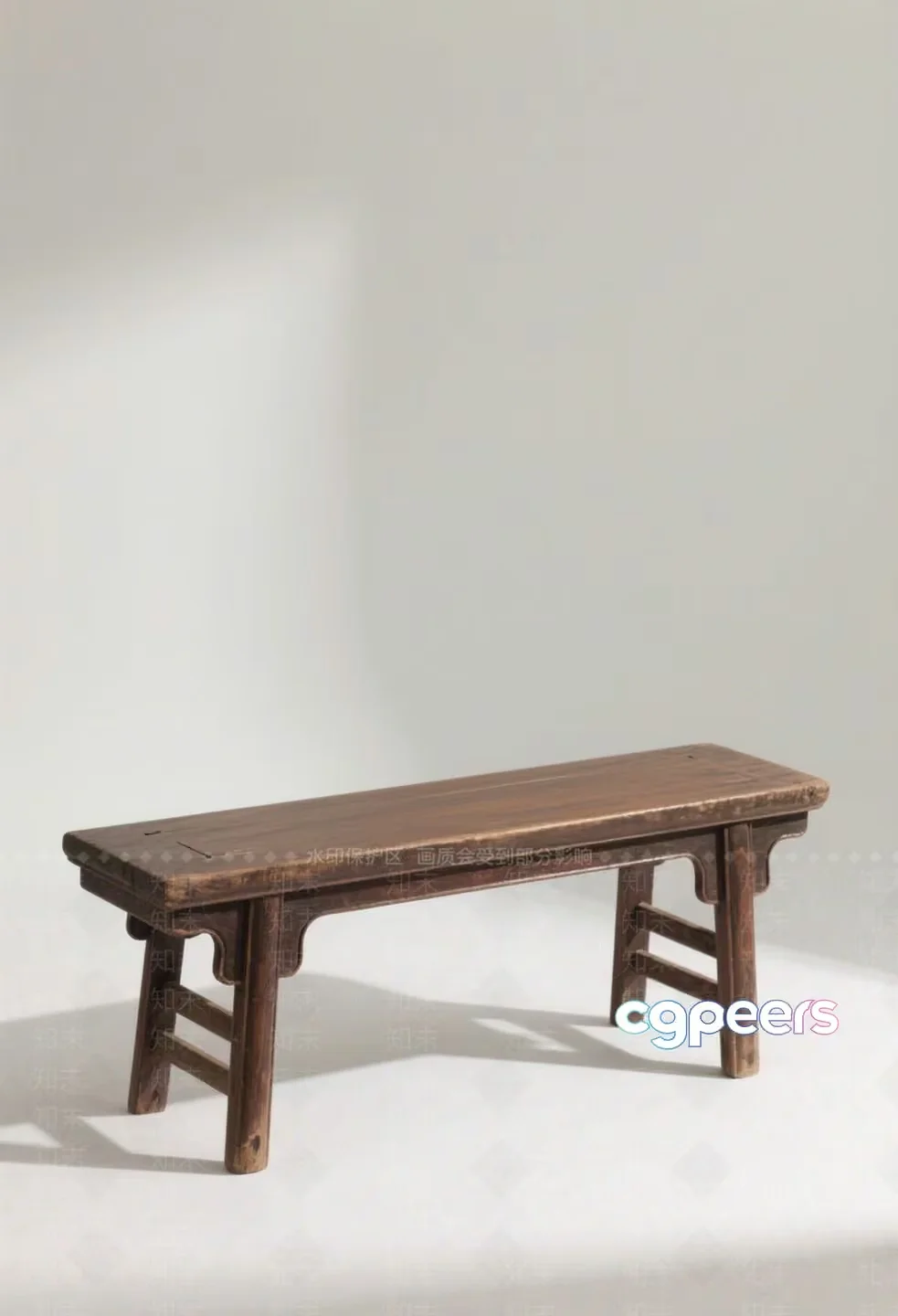 A Rustic Wooden Bench 3D Model – 4693 – VRAY Render