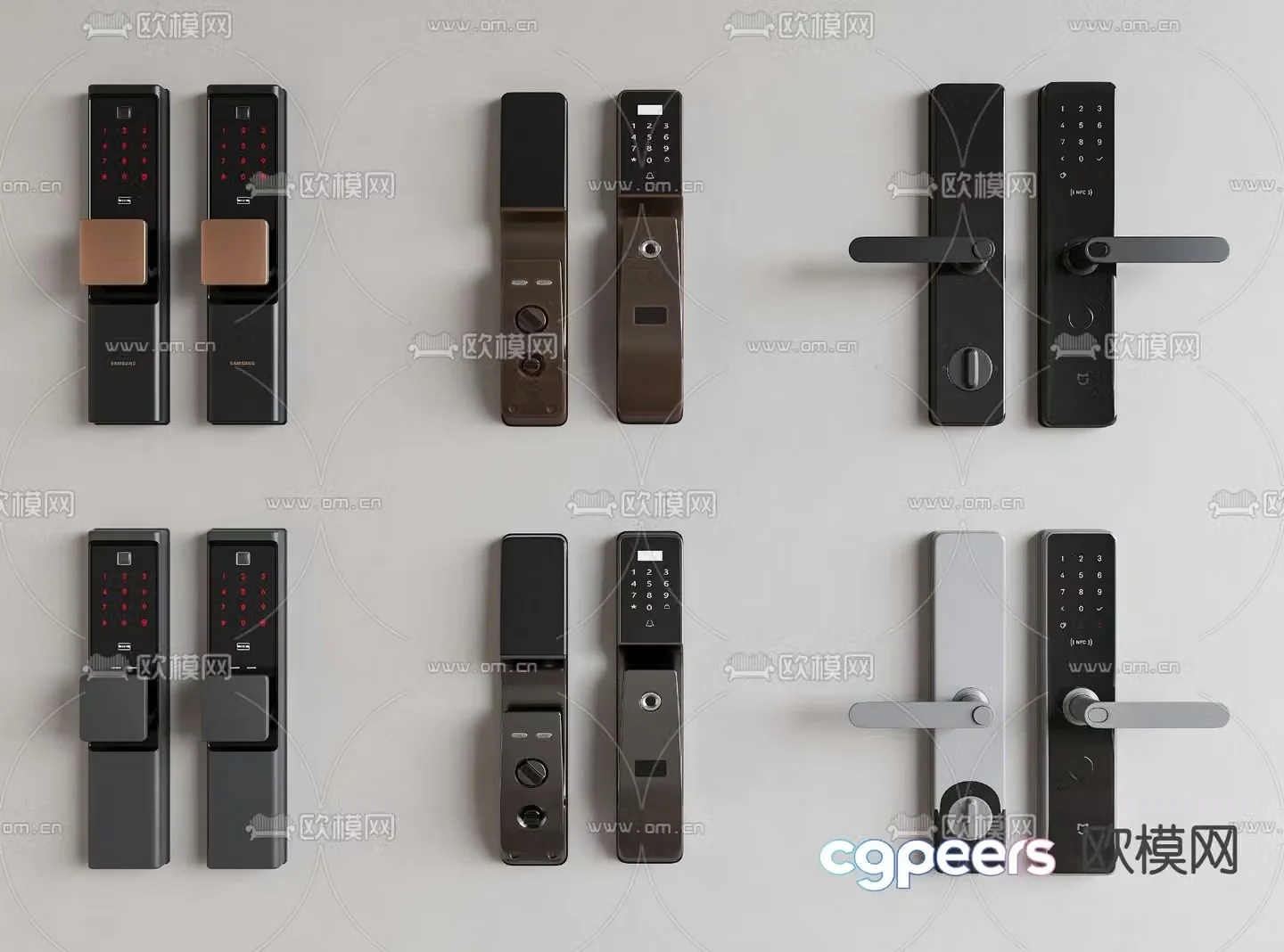 Smart lock Fingerprint lock Password lock Anti-theft lock 3d model