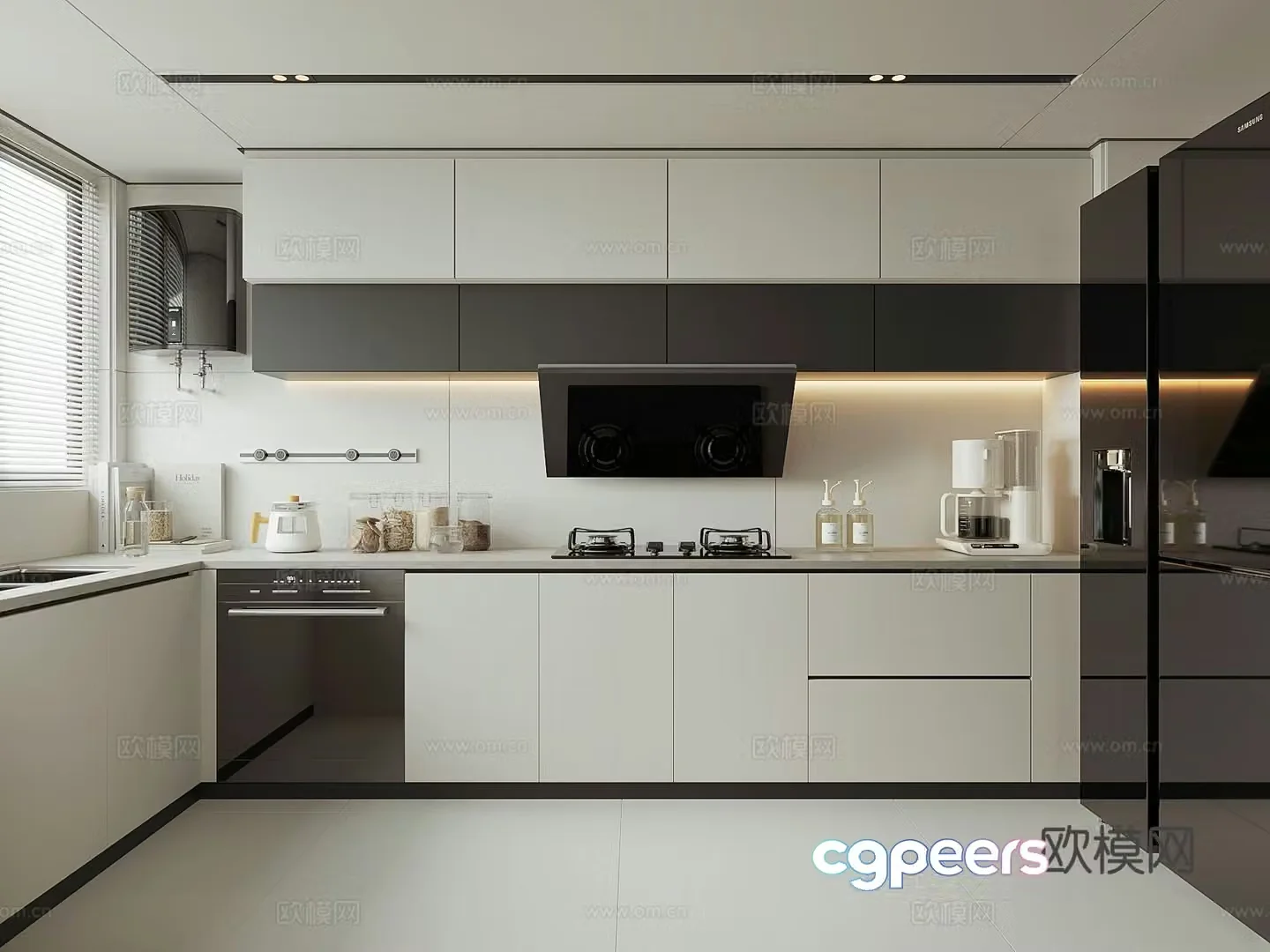 Modern home kitchen 3d model