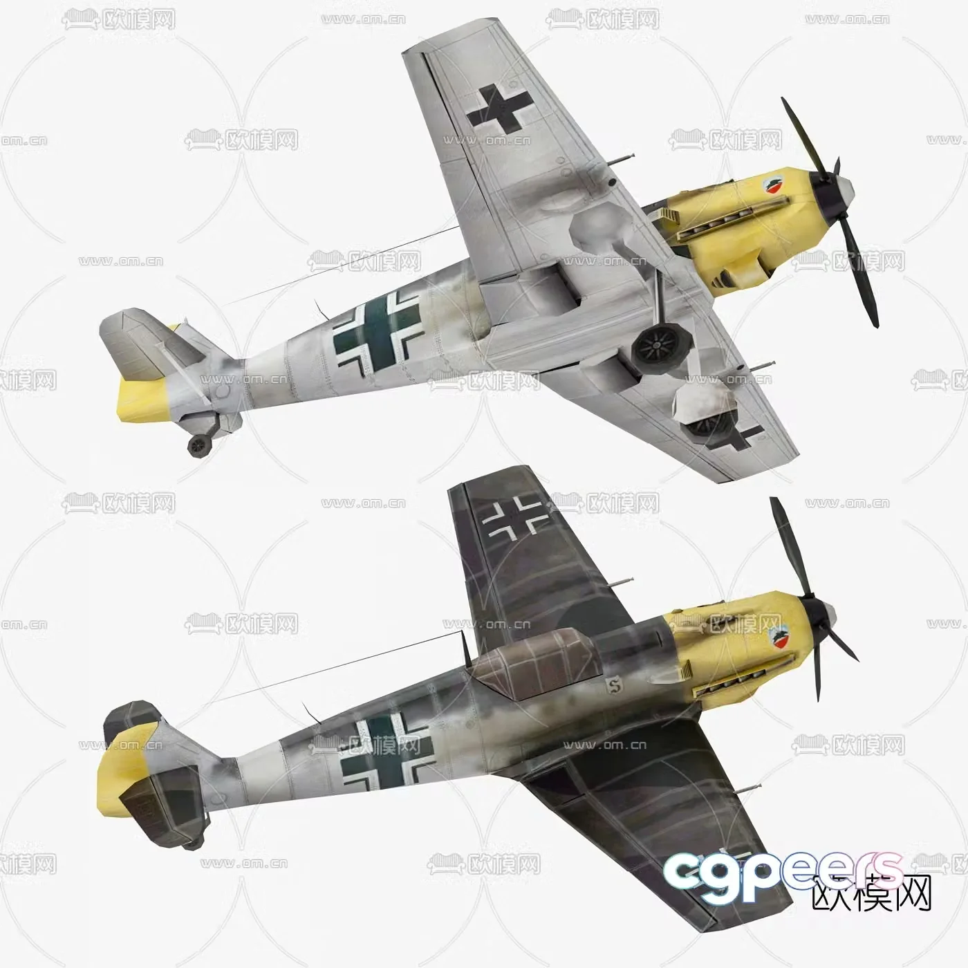Modern propeller fighter toy 3d model