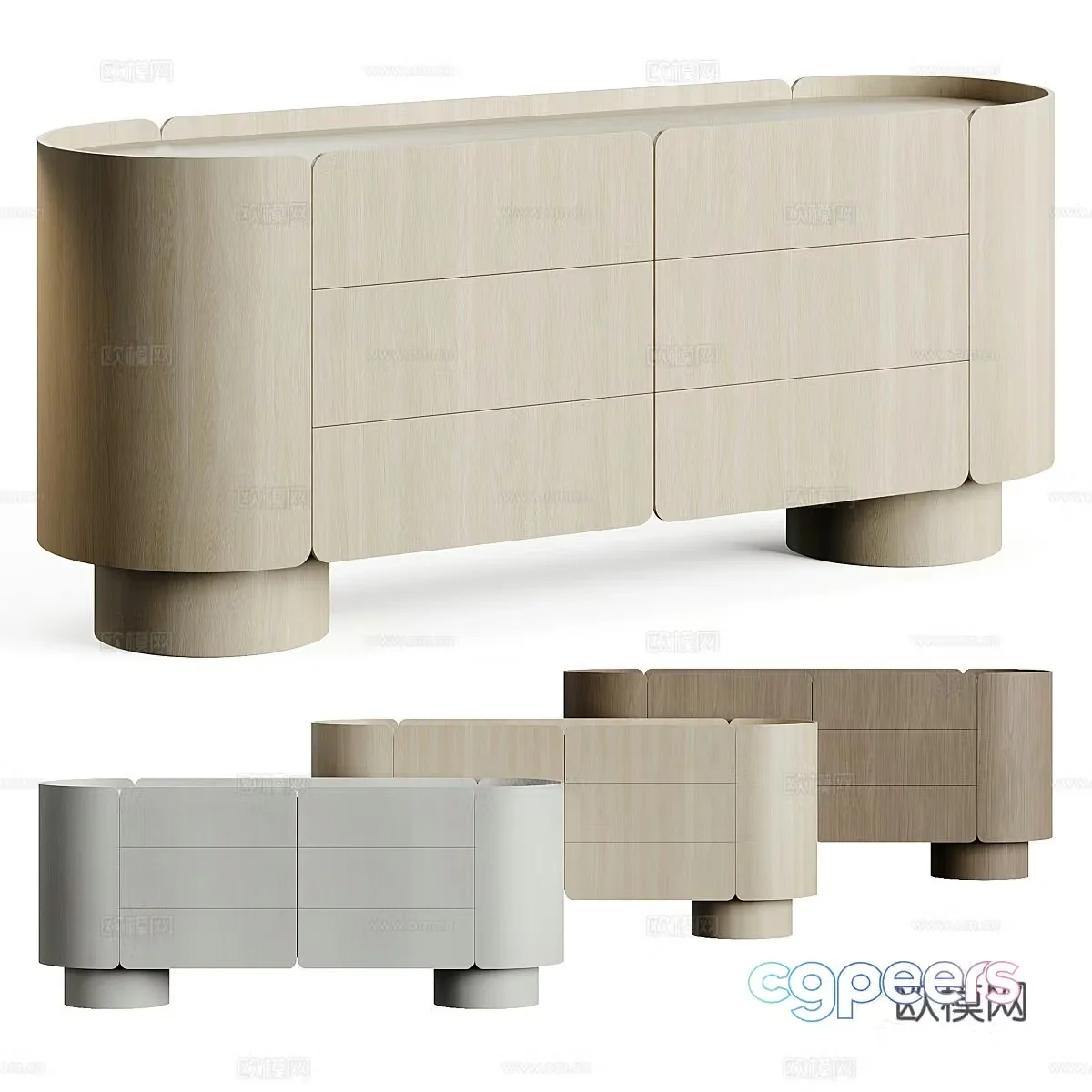 New Chinese sideboard low cabinet TV cabinet 3D model