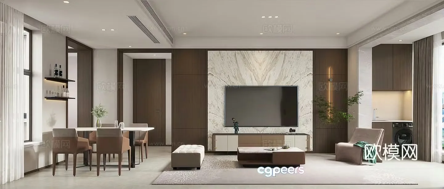Modern living room 3d model