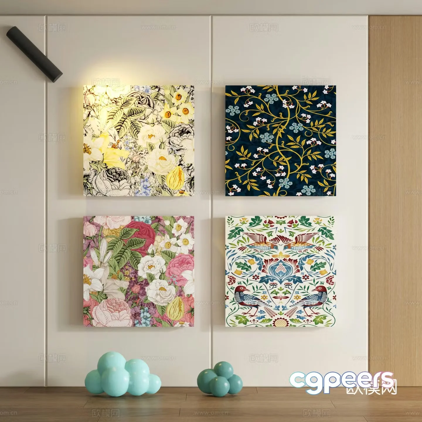 Modern children cartoon doodle decorative painting 3d model