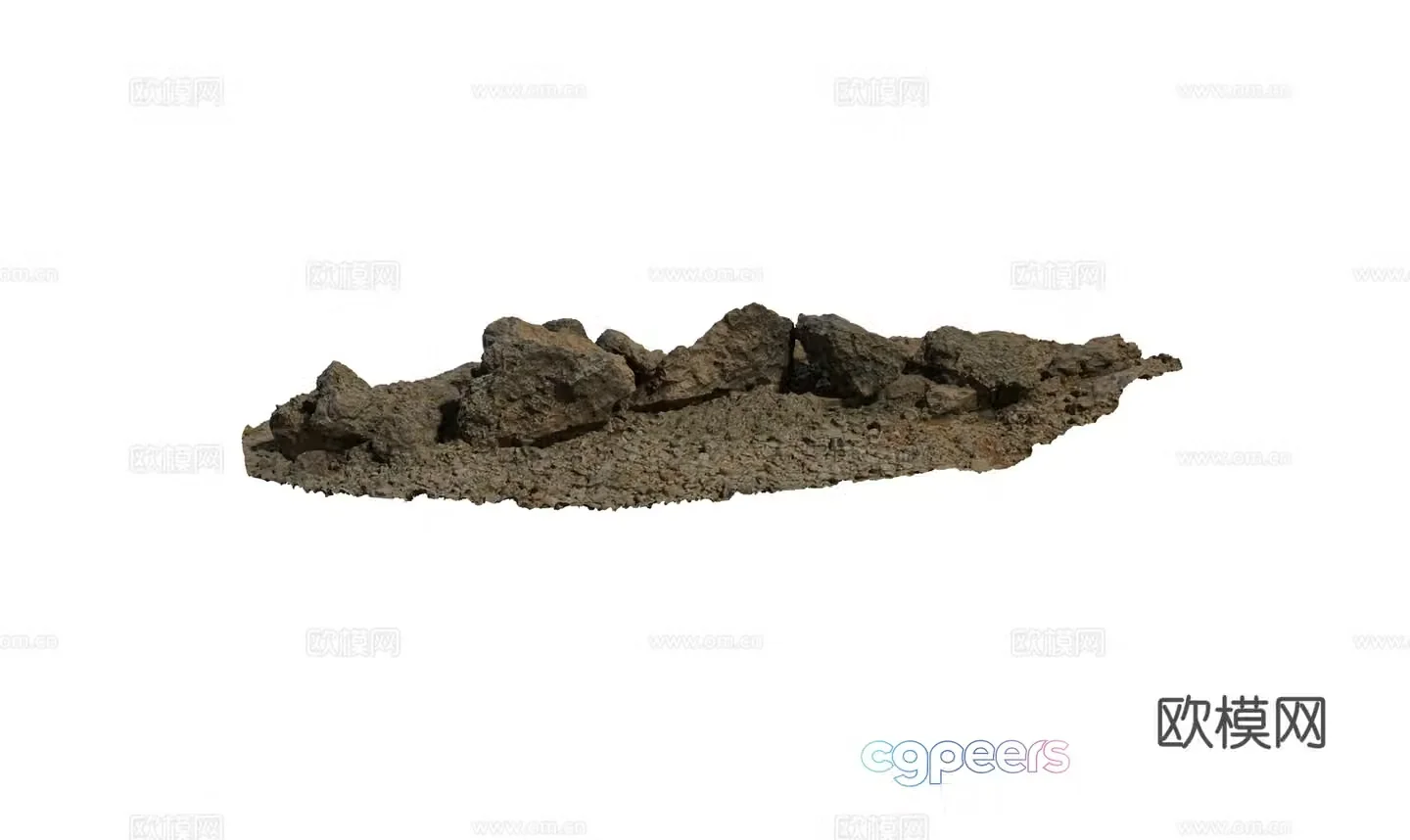 Modern pebbles sand gravel gravel seaside beach brick stone coastal rock combination 3d model
