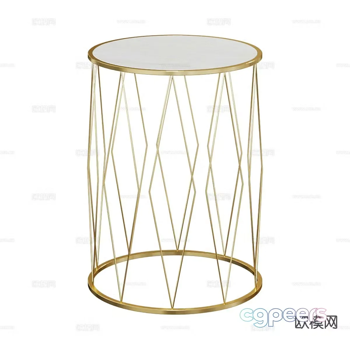Light luxury round table side table corner table 3D model