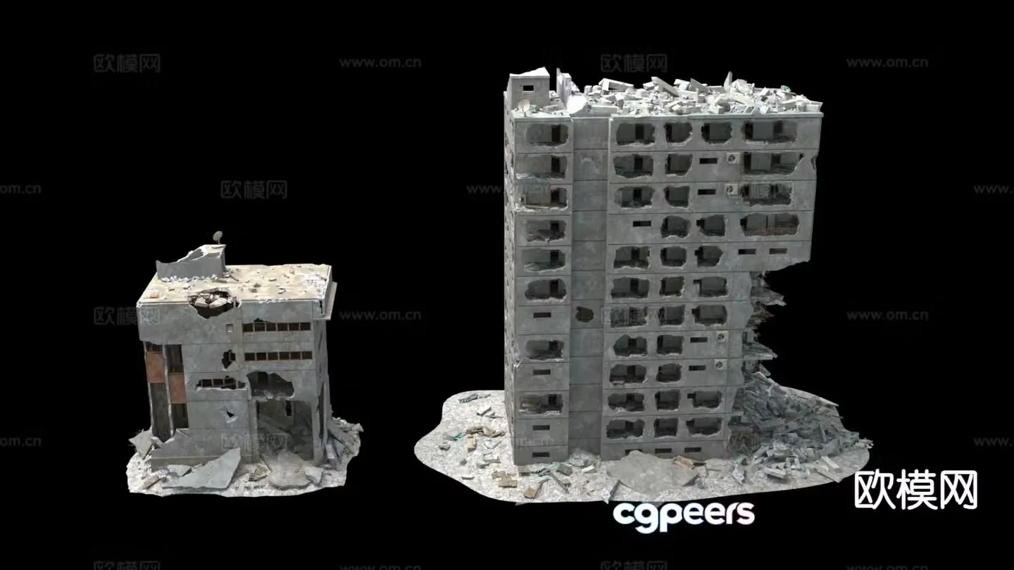 Building ruins construction site ruins 3d model